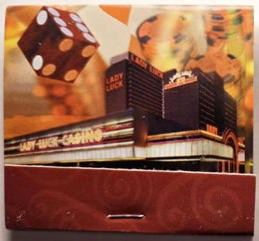 #TOB1MATCHES130 - Full Unused Pack of  Lady Luck Casino Matches - Defunct Vegas Casino